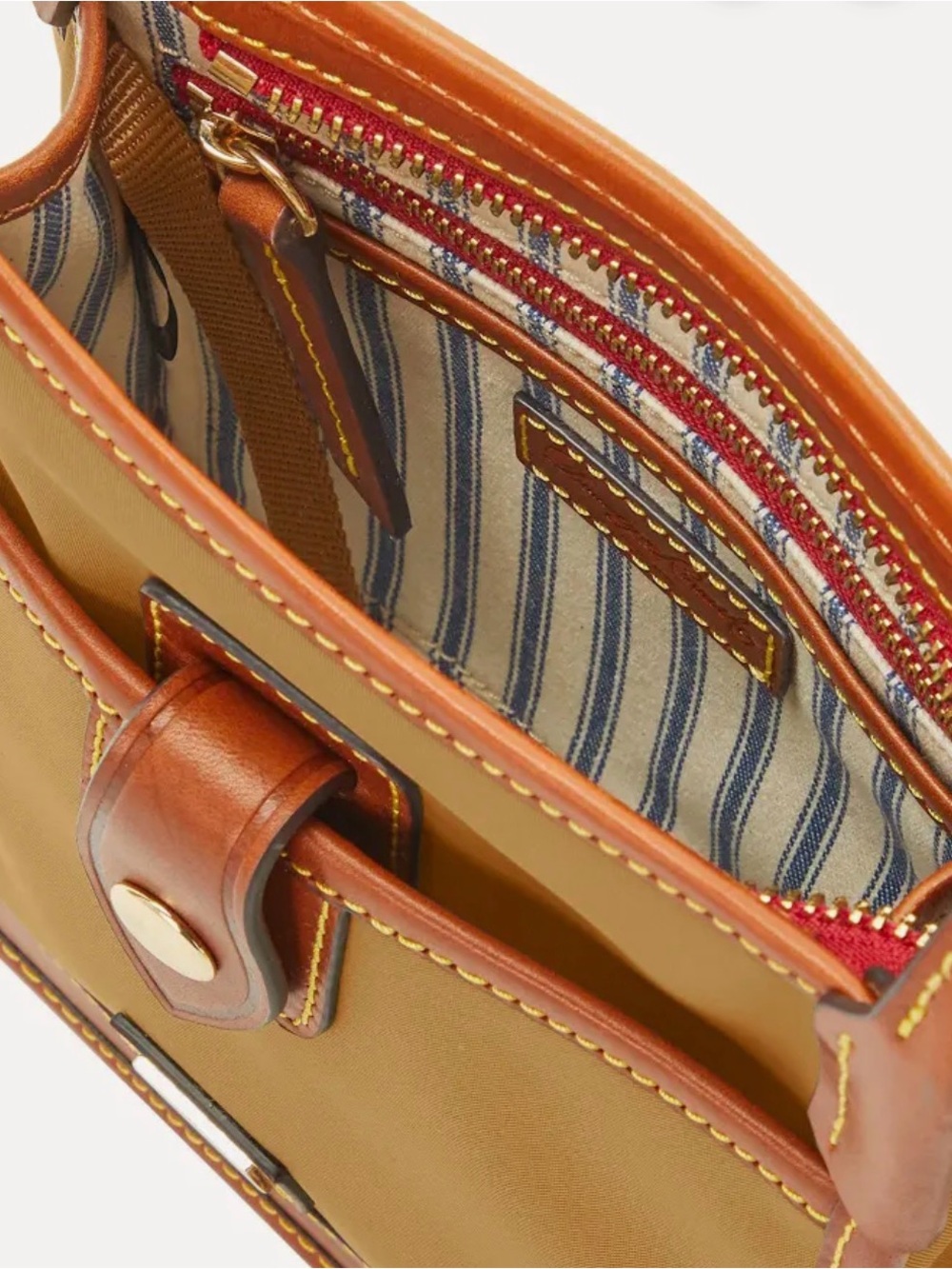 Dooney & Bourke Khaki and Tan Leather-Trim Messenger - Picture 10 of 16